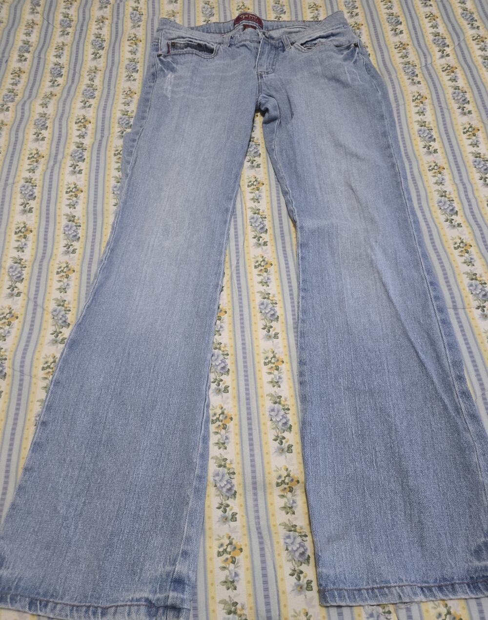 Tyte Jeans Sz 9 X32 BootCut Denim Blue Distressed Light Wash